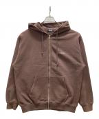 X-LARGEエクストララージ）の古着「ラインストーンロゴジップパーカー/RHINESTONE OG ZIP HOODED SWEATSHIRT」｜ブラウン
