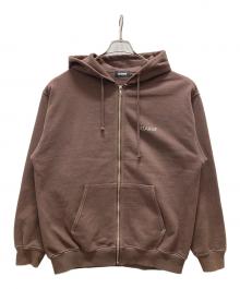 X-LARGE（エクストララージ）の古着「ラインストーンロゴジップパーカー/RHINESTONE OG ZIP HOODED SWEATSHIRT」｜ブラウン
