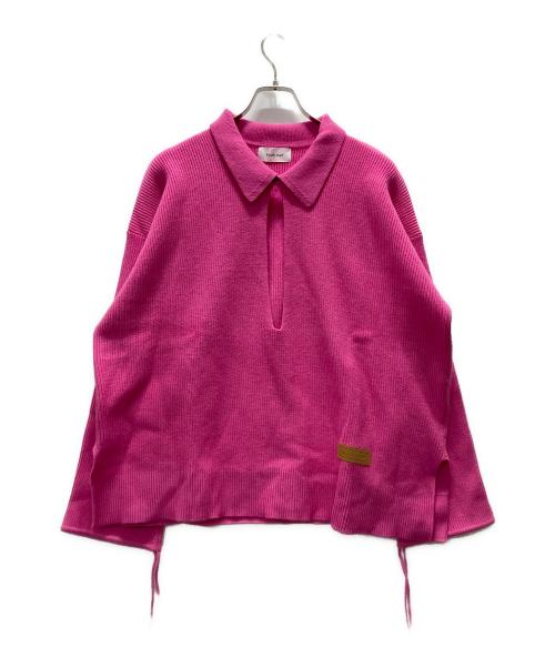 Knuth Marf（クヌースマーフ）Knuth Marf (クヌースマーフ) slit neck loose knit ピンク サイズ:Fの古着・服飾アイテム