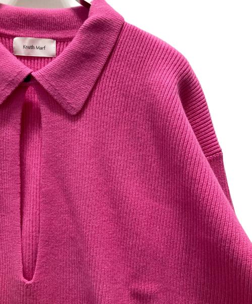 Knuth Marf（クヌースマーフ）Knuth Marf (クヌースマーフ) slit neck loose knit ピンク サイズ:Fの古着・服飾アイテム