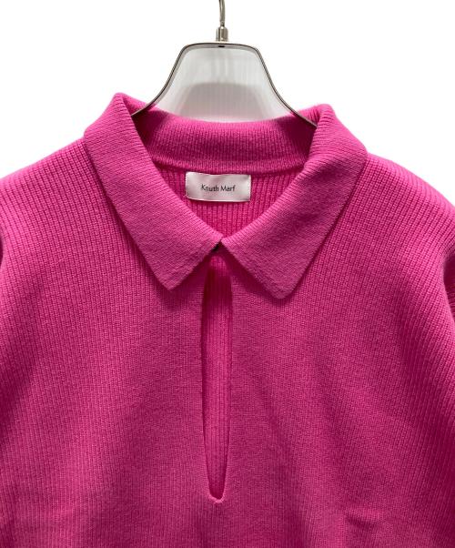Knuth Marf（クヌースマーフ）Knuth Marf (クヌースマーフ) slit neck loose knit ピンク サイズ:Fの古着・服飾アイテム