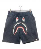A BATHING APEアベイシングエイプ）の古着「シャークスウェットショーツ/SHARK SWEAT SHORT PANTS」｜ブラック