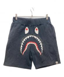 A BATHING APE（アベイシングエイプ）の古着「シャークスウェットショーツ/SHARK SWEAT SHORT PANTS」｜ブラック