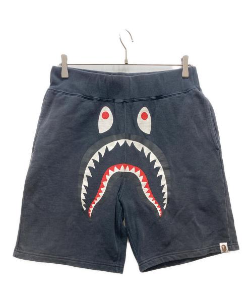 A BATHING APE（アベイシングエイプ）A BATHING APE (アベイシングエイプ) シャークスウェットショーツ/SHARK SWEAT SHORT PANTS ブラック サイズ:Mの古着・服飾アイテム