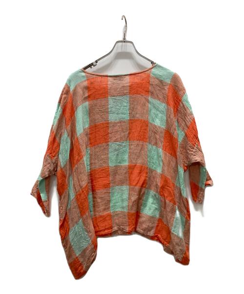 Veritecoeur（ヴェリテクール）Veritecoeur (ヴェリテクール) リネンブラウス オレンジ サイズ:Fの古着・服飾アイテム