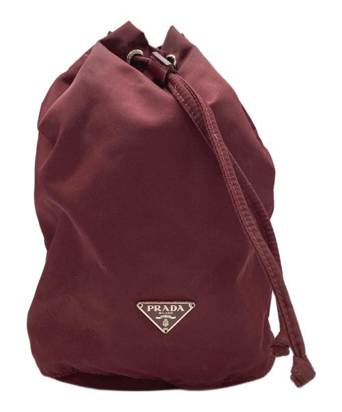 PRADA（プラダ）PRADA (プラダ) ナイロン巾着ポーチ レッドの古着・服飾アイテム