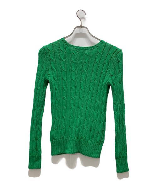POLO RALPH LAUREN（ポロ・ラルフローレン）POLO RALPH LAUREN (ポロ・ラルフローレン) ケーブルニット グリーン サイズ:XSの古着・服飾アイテム