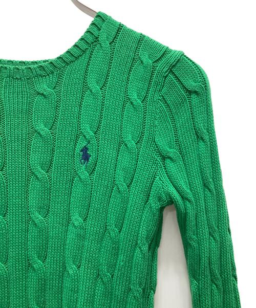 POLO RALPH LAUREN（ポロ・ラルフローレン）POLO RALPH LAUREN (ポロ・ラルフローレン) ケーブルニット グリーン サイズ:XSの古着・服飾アイテム