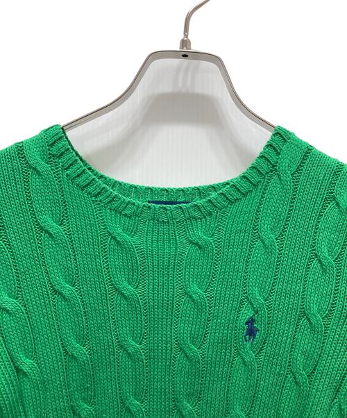 POLO RALPH LAUREN（ポロ・ラルフローレン）POLO RALPH LAUREN (ポロ・ラルフローレン) ケーブルニット グリーン サイズ:XSの古着・服飾アイテム