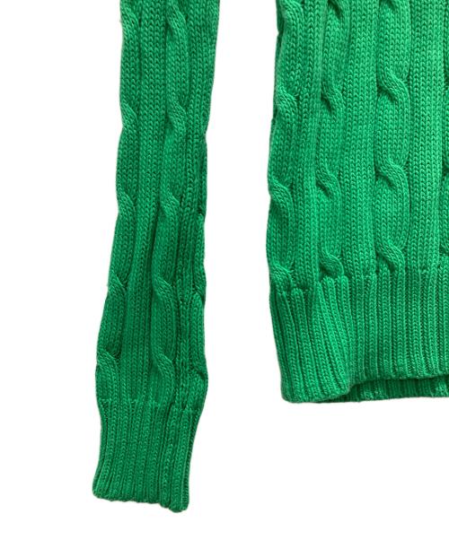 POLO RALPH LAUREN（ポロ・ラルフローレン）POLO RALPH LAUREN (ポロ・ラルフローレン) ケーブルニット グリーン サイズ:XSの古着・服飾アイテム