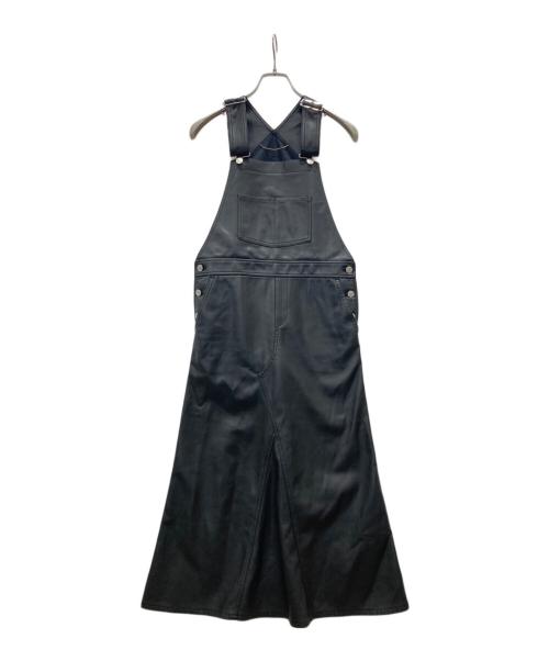 L'appartement（アパルトモン）L'Appartement (アパルトモン) アーティカルレザー オーバーオール スカート ブラック サイズ:34の古着・服飾アイテム