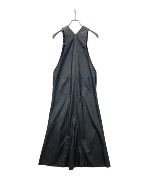 L'appartement（アパルトモン）L'Appartement (アパルトモン) アーティカルレザー オーバーオール スカート ブラック サイズ:34の古着・服飾アイテム