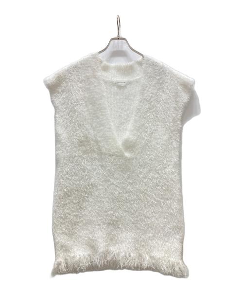 HERITANOVUM（ヘリテノーム）HERITANOVUM (ヘリテノーム) ノースリーブラメニットワンピース ホワイト サイズ:Fの古着・服飾アイテム