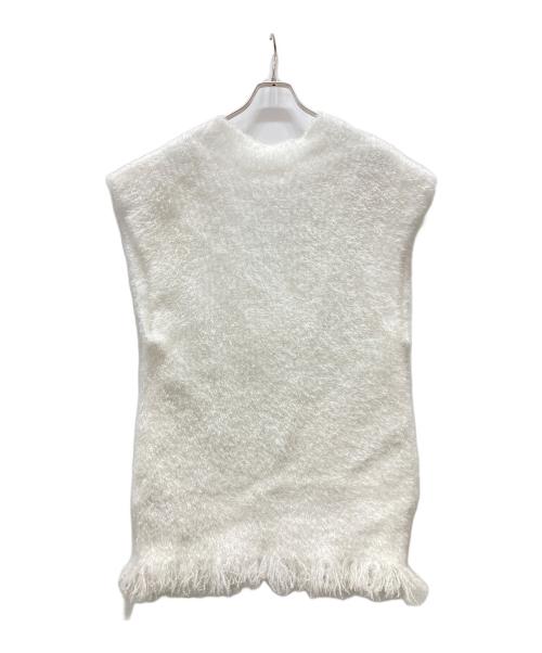 HERITANOVUM（ヘリテノーム）HERITANOVUM (ヘリテノーム) ノースリーブラメニットワンピース ホワイト サイズ:Fの古着・服飾アイテム