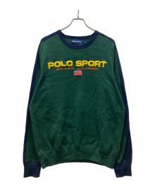 POLO SPORT（ポロスポーツ）の古着「星条旗ロゴニット」｜グリーン