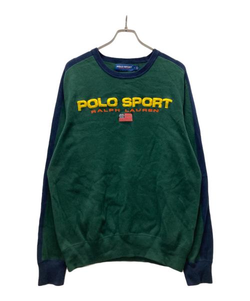 POLO SPORT（ポロスポーツ）POLO SPORT (ポロスポーツ) 星条旗ロゴニット グリーン サイズ:Mの古着・服飾アイテム