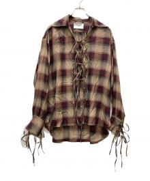 SUGARHILL（シュガーヒル）の古着「PLAID STRING SHIRTS」｜ベージュ