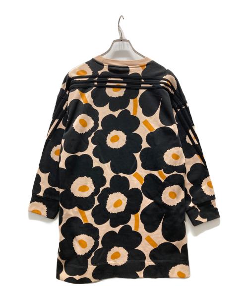 adidas（アディダス）adidas (アディダス) marimekko (マリメッコ) 花柄 スウェットワンピース ベージュ×ブラック サイズ:Mの古着・服飾アイテム
