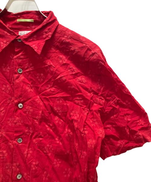 Paul Smith London（ポールスミスロンドン）Paul Smith London (ポールスミスロンドン) フラワープリント半袖シャツ レッド サイズ:Lの古着・服飾アイテム