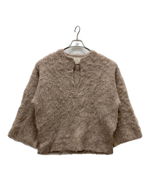 Acka.（エーシーケーエー）Acka. (エーシーケーエー) mohair flare knit ライトブラウン サイズ:Fの古着・服飾アイテム