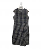 23区ニジュウサンク）の古着「タータンチェックノースリーブワンピース」｜グレー