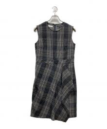 23区（ニジュウサンク）の古着「タータンチェックノースリーブワンピース」｜グレー