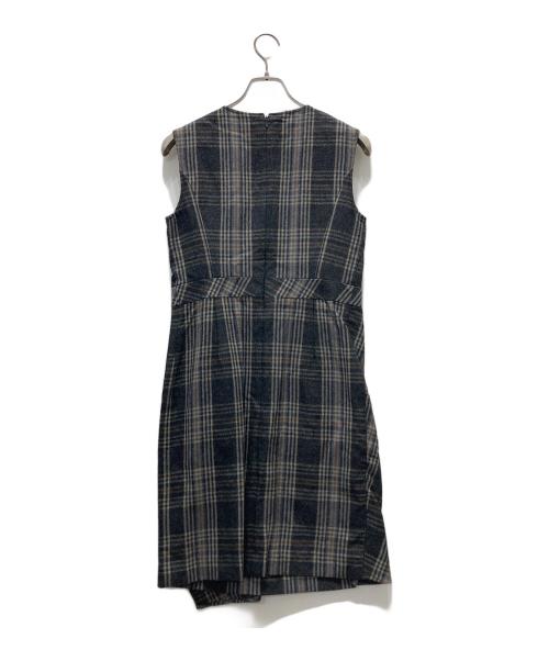 23区（ニジュウサンク）23区 (ニジュウサンク) タータンチェックノースリーブワンピース グレー サイズ:38の古着・服飾アイテム