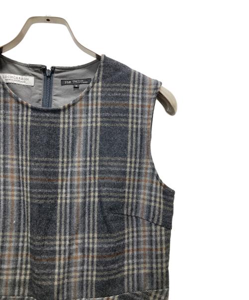 23区（ニジュウサンク）23区 (ニジュウサンク) タータンチェックノースリーブワンピース グレー サイズ:38の古着・服飾アイテム