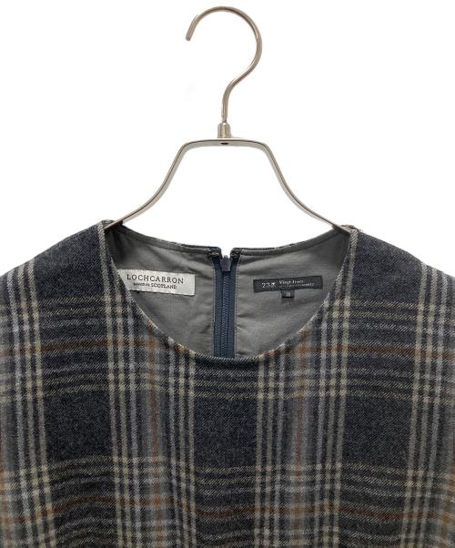 23区（ニジュウサンク）23区 (ニジュウサンク) タータンチェックノースリーブワンピース グレー サイズ:38の古着・服飾アイテム