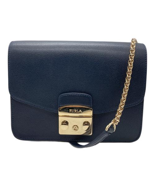 FURLA（フルラ）FURLA (フルラ) メトロポリスショルダーバッグ ネイビーの古着・服飾アイテム