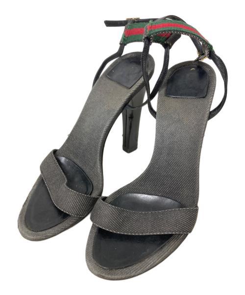 GUCCI（グッチ）GUCCI (グッチ) シェリーラインヒールサンダル ブラック サイズ:34Cの古着・服飾アイテム