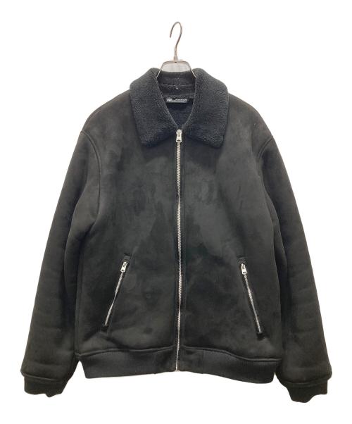 ZARA（ザラ）ZARA (ザラ) フェイクムートンジャケット ブラック サイズ:Lの古着・服飾アイテム