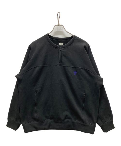 South2 West8（サウスツー ウエストエイト）south2 west8 (サウスツー ウエストエイト) Trainer Crew Shirt - PE/C/PU Fleece Lined Jersey ブラック サイズ:Lの古着・服飾アイテム
