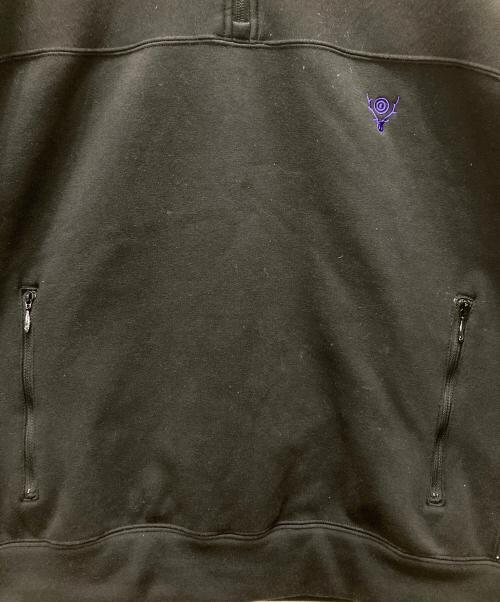 South2 West8（サウスツー ウエストエイト）south2 west8 (サウスツー ウエストエイト) Trainer Crew Shirt - PE/C/PU Fleece Lined Jersey ブラック サイズ:Lの古着・服飾アイテム