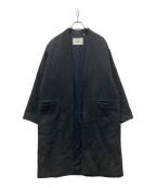 goldゴールド）の古着「ウールモッサーノーカラーコート」｜グレー