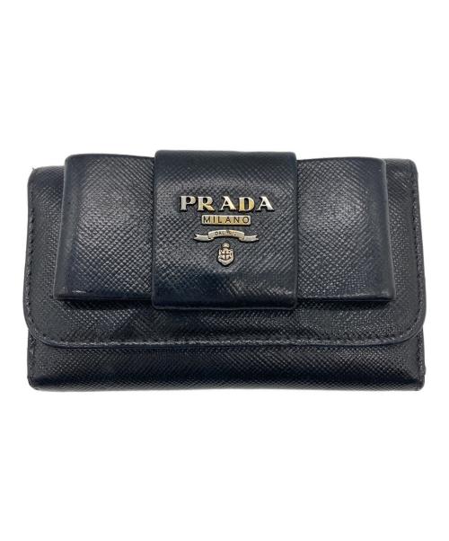 PRADA（プラダ）PRADA (プラダ) 5連サフィアーノキーケース ブラックの古着・服飾アイテム