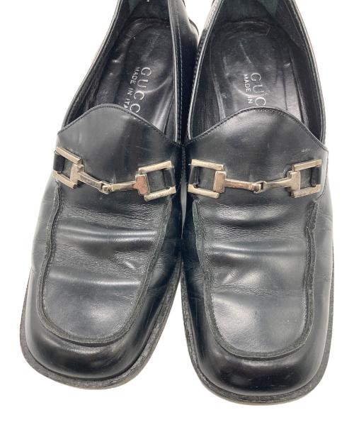 GUCCI（グッチ）GUCCI (グッチ) スクエアトゥビットローファー ブラック サイズ:７Bの古着・服飾アイテム