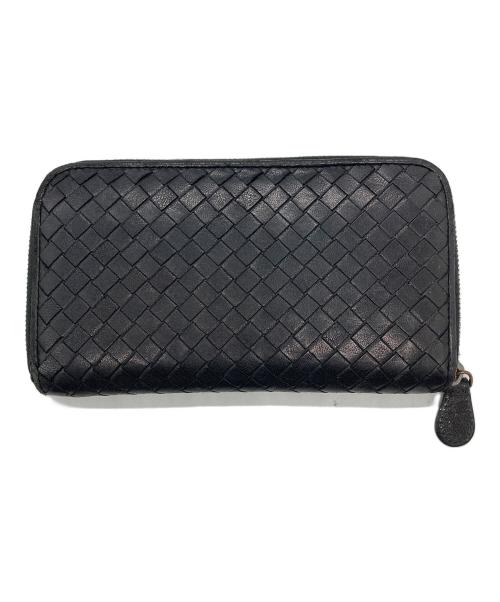 BOTTEGA VENETA（ボッテガベネタ）BOTTEGA VENETA (ボッテガベネタ) イントレ ラウンドファスナー長財布 ブラックの古着・服飾アイテム