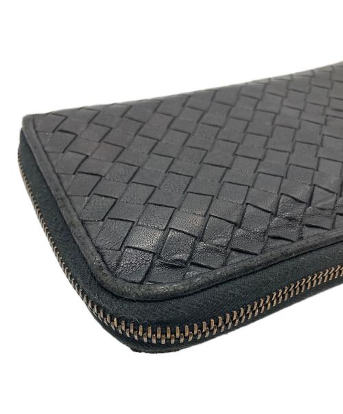BOTTEGA VENETA（ボッテガベネタ）BOTTEGA VENETA (ボッテガベネタ) イントレ ラウンドファスナー長財布 ブラックの古着・服飾アイテム