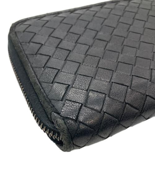 BOTTEGA VENETA（ボッテガベネタ）BOTTEGA VENETA (ボッテガベネタ) イントレ ラウンドファスナー長財布 ブラックの古着・服飾アイテム