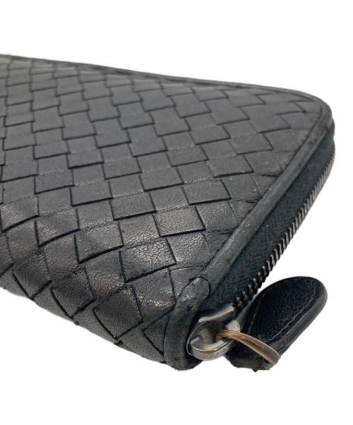 BOTTEGA VENETA（ボッテガベネタ）BOTTEGA VENETA (ボッテガベネタ) イントレ ラウンドファスナー長財布 ブラックの古着・服飾アイテム