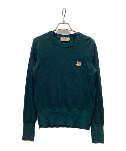 maison kitsune（メゾンキツネ）MAISON KITSUNE (メゾンキツネ) ニット グリーン サイズ:Sの古着・服飾アイテム