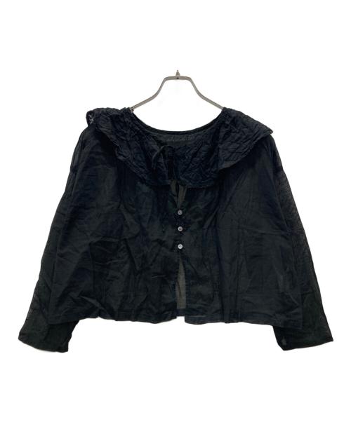 tumugu（ツムグ）tumugu (ツムグ) コットンボイルリーフ刺繍 フレア衿2wayボレロ ブラック サイズ:Fの古着・服飾アイテム