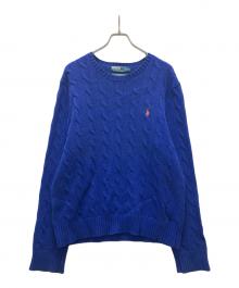 POLO RALPH LAUREN（ポロ・ラルフローレン）の古着「ケーブルニット」｜ブルー