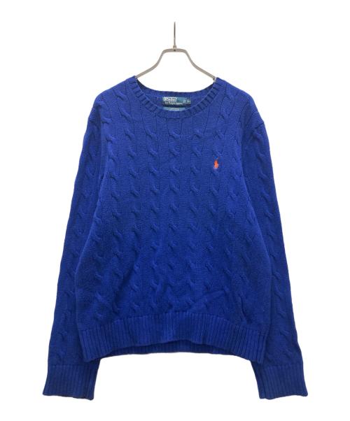 POLO RALPH LAUREN（ポロ・ラルフローレン）POLO RALPH LAUREN (ポロ・ラルフローレン) ケーブルニット ブルー サイズ:Lの古着・服飾アイテム