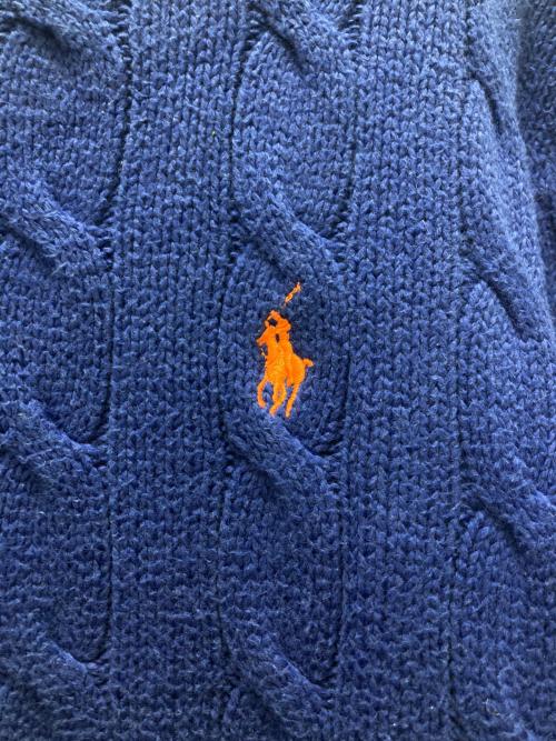 POLO RALPH LAUREN（ポロ・ラルフローレン）POLO RALPH LAUREN (ポロ・ラルフローレン) ケーブルニット ブルー サイズ:Lの古着・服飾アイテム