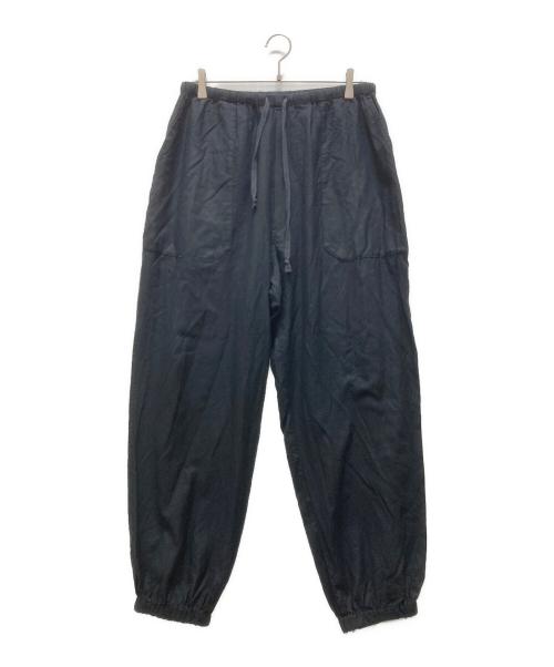 COMOLI（コモリ）COMOLI (コモリ) シルクネル ドローストリングパンツ ブラック サイズ:3の古着・服飾アイテム