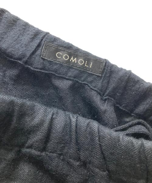 COMOLI（コモリ）COMOLI (コモリ) シルクネル ドローストリングパンツ ブラック サイズ:3の古着・服飾アイテム