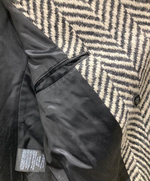 Saint Laurent Paris（サンローランパリ）Saint Laurent Paris (サンローランパリ) ラップトレンチコート/Chevron Wrap Trench Coat ブラック×アイボリー サイズ:F36の古着・服飾アイテム