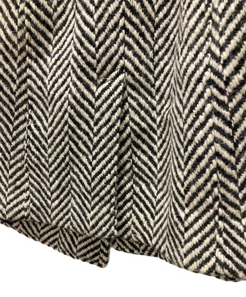 Saint Laurent Paris（サンローランパリ）Saint Laurent Paris (サンローランパリ) ラップトレンチコート/Chevron Wrap Trench Coat ブラック×アイボリー サイズ:F36の古着・服飾アイテム